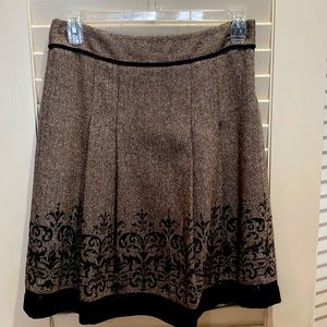 Loft Wool Blend Brown & Black lined shirt with Velvet and Sequin detail